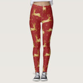 Leggings van het golfrendierpatroon (Voorkant)