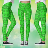 Leggings van het Green Three Leaf Clover Shamrock 