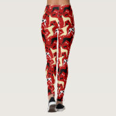 Leggings van het Grote Deens Rode Patroon (Achterkant)