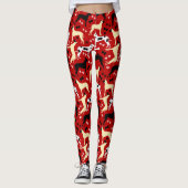 Leggings van het Grote Deens Rode Patroon (Voorkant)