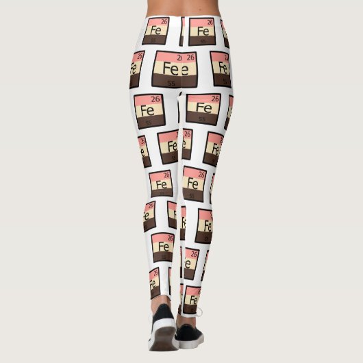 Leggings van het IJzer Fe Periodic Table Pattern (Achterkant)