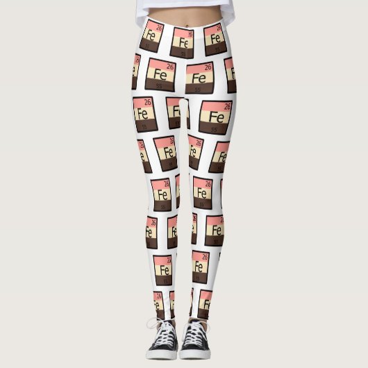 Leggings van het IJzer Fe Periodic Table Pattern (Voorkant)