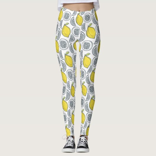 Leggings van het Lemon Pattern (Voorkant)