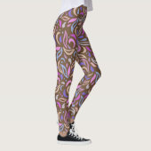 Leggings van het patroon van bladeren en cirkels (Rechts)