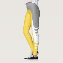 Leggings van het patroon voor helder geel/wit/grij