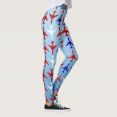 Leggings van het Red White en Blue Airplane Patter (Rechts)
