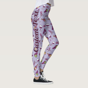 Leggings van het rode wijnpatroon