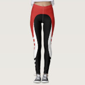 Leggings van het rode/witte/zwarte Detail Patroonp (Voorkant)