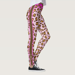 Leggings van het roze luiproze dierpatroon
