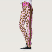 Leggings van het roze luiproze dierpatroon (Links)