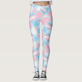 Leggings van het Transgender Pride Hearts Pattern