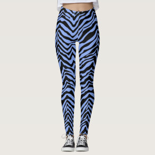 Leggings van het Zebra Blauwe en Zwarte