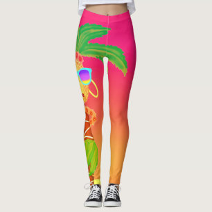 Leggings van Hula Palm (sunset oranje)