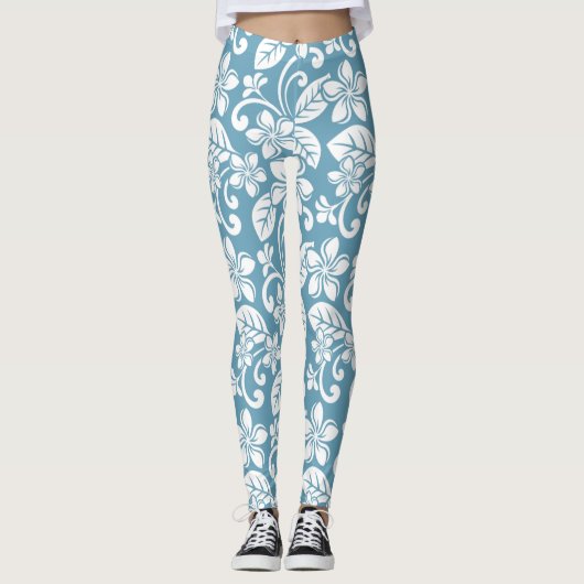 LEGGINGS VAN ISLAND PLUMERIA (SLATE BLUE) (Voorkant)