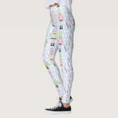 Leggings van lichtblauw snoersnoer (Links)