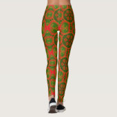 Leggings van Oranje en groene Kaleidoscoop (Achterkant)
