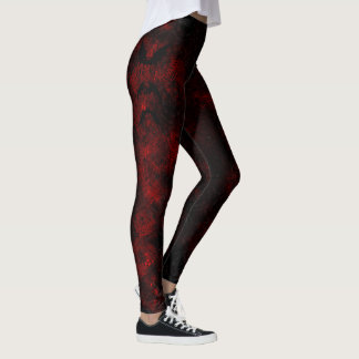 Leggings van rode en zwarte tintelkleurstof