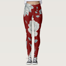 Leggings van rode Floral