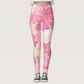 Leggings van roze, gele pony Floral (Voorkant)