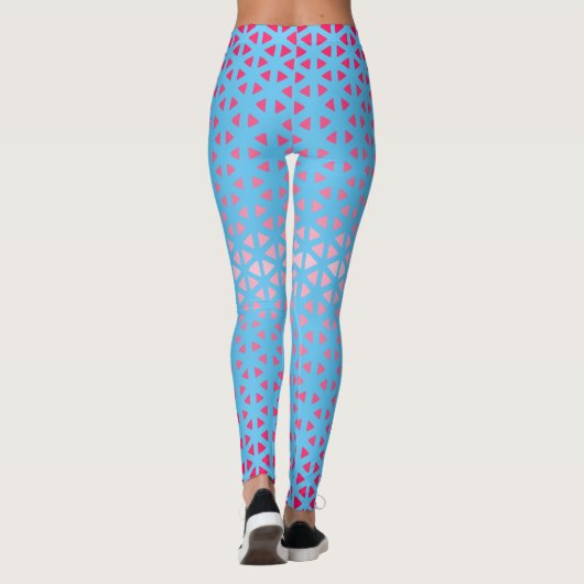 Leggings van Triangle.Pattern.shade.roze.02 LBlue  (Achterkant)