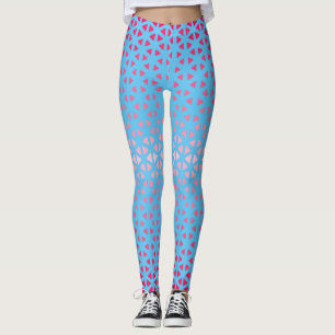 Leggings van Triangle.Pattern.shade.roze.02 LBlue 