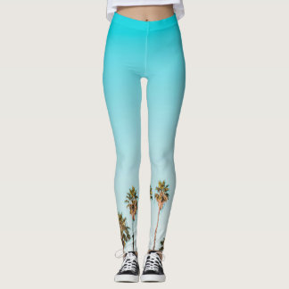 Leggings van vrouwen | Eco Fitness Palms & Sky