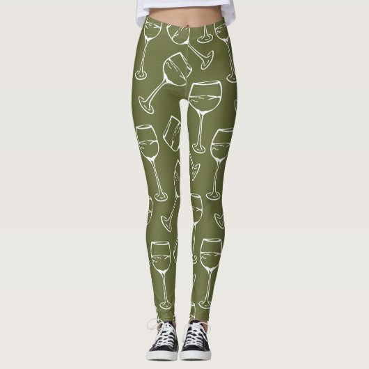 Leggings VAN WIJNGLASPATROON (Voorkant)
