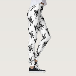 Leggings van witte konijnen