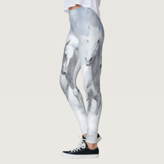 Leggings van witte paarden