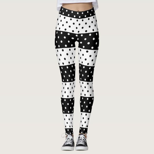 Leggings van zwart-witpols (Voorkant)