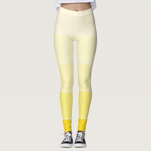 Leggings Vanille Jaune Blanc Modèle Élégant Moderne (Devant)