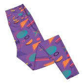 Leggings Vaporwave Synthwave 90s Géométrie Violette