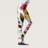 Leggings vecteur d'art floral rose pastel (Droite)