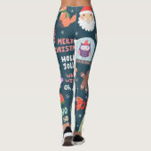 Leggings vectoriel set-mignon éléments de noël père Noël pi (Dos)