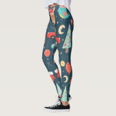 Leggings vectoriel set-mignon éléments de noël père Noël pi (Gauche)