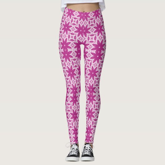 Leggings vectpr fleurs roses sans couture motif (Devant)