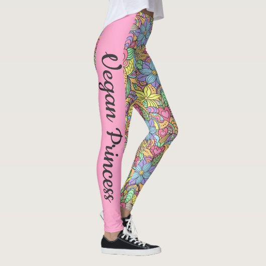 Leggings Vegan Princess mandala floral coloré (Droite)