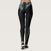Leggings Veine turquoise légère look marbre noir (Dos)