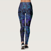 Leggings veines cybernétiques, en bleu et vert : (Dos)