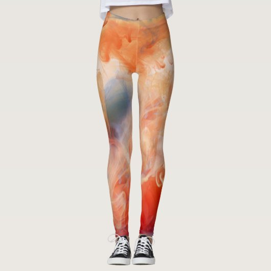 Leggings Veines de marbre liquide ardent (Devant)
