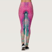 Leggings « Vellum éthéré » – Abstrait bleu sarcelle rose (Dos)