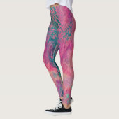 Leggings « Vellum éthéré » – Abstrait bleu sarcelle rose (Gauche)