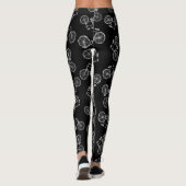 Leggings Vélo Vintage Imprimer Motif classique Vélo noir (Dos)