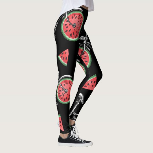 Leggings Vélos à roue de pastèque, motif d'été. (Droite)