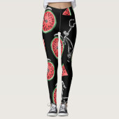 Leggings Vélos à roue de pastèque, motif d'été. (Devant)