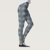 Leggings Vélos blancs sur gris foncé (Droite)