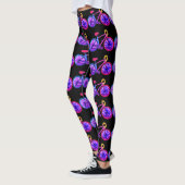 Leggings Vélos Cyclisme Purple Black Vélos Leggents (Gauche)