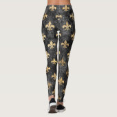 Leggings Velours noir Fleur de Lis Mardi Gras Orleans (Dos)