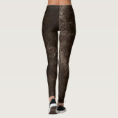 Leggings Velvety Bronze Damask | Grunge baroque Brown (Dos)