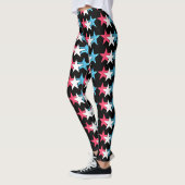 Leggings Vendredi Red, Wh et Bl Stars Design (Gauche)